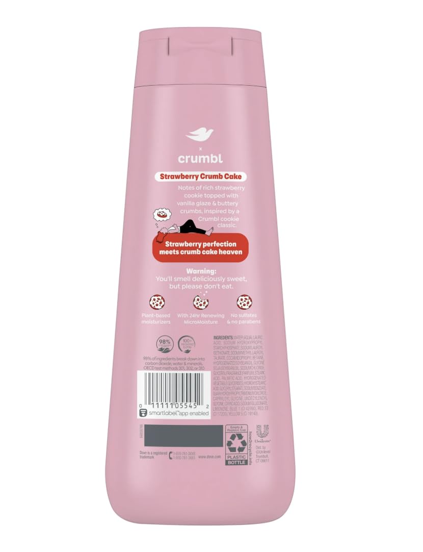 Dove Moisturizing Liquid Body Wash | Strawberry Crumb Cake | 20oz Wash