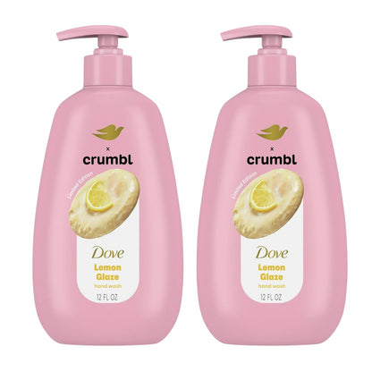 Dove X Crumbl Moisturizing Liquid Hand Wash Lemon Glaze | 2-pack, of 12 oz Hand Wash with Pump | Limited Edition (Lemon Glaze)