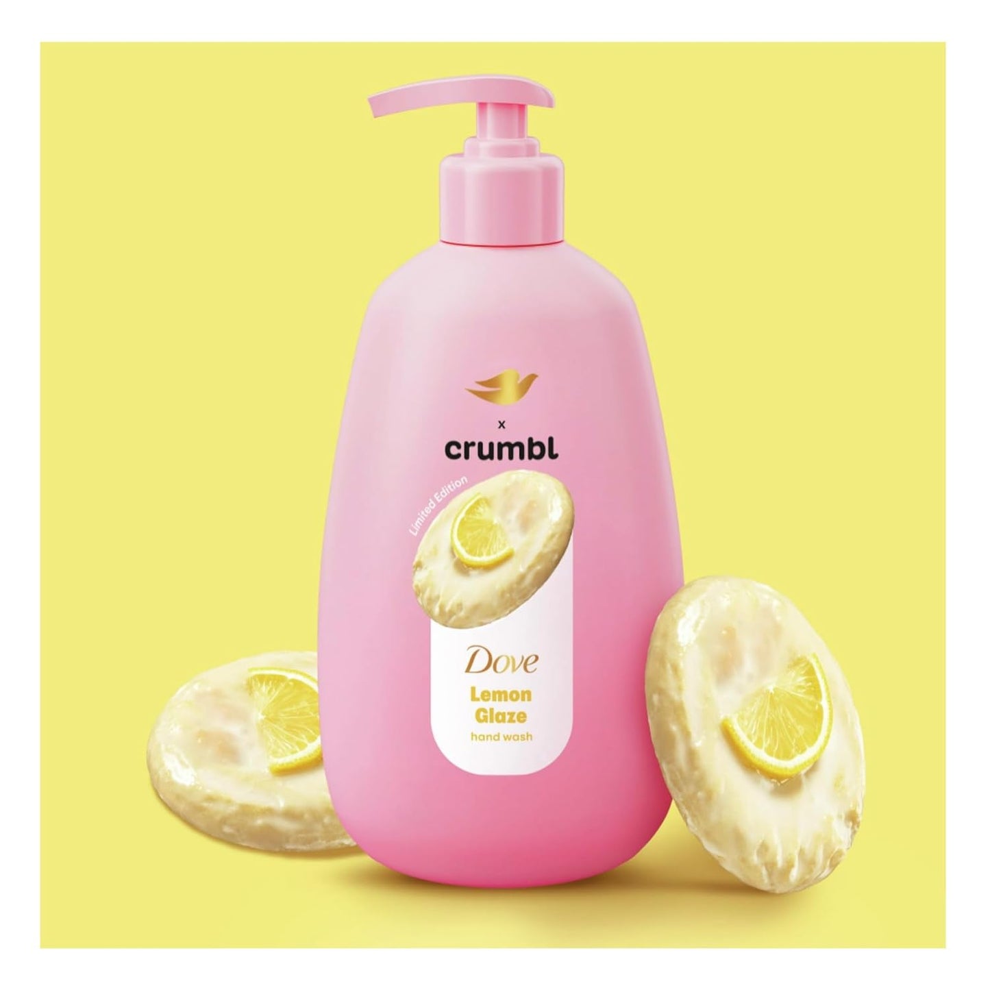 Dove X Crumbl Moisturizing Liquid Hand Wash Lemon Glaze | 2-pack, of 12 oz Hand Wash with Pump | Limited Edition (Lemon Glaze)