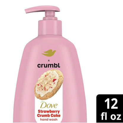 Dove X Crumbl Moisturizing Liquid Hand Wash Strawberry Crumb Cake | 2-pack, of 12 oz Hand Wash with Pump | Limited Edition (Strawberry Crumb Cake)