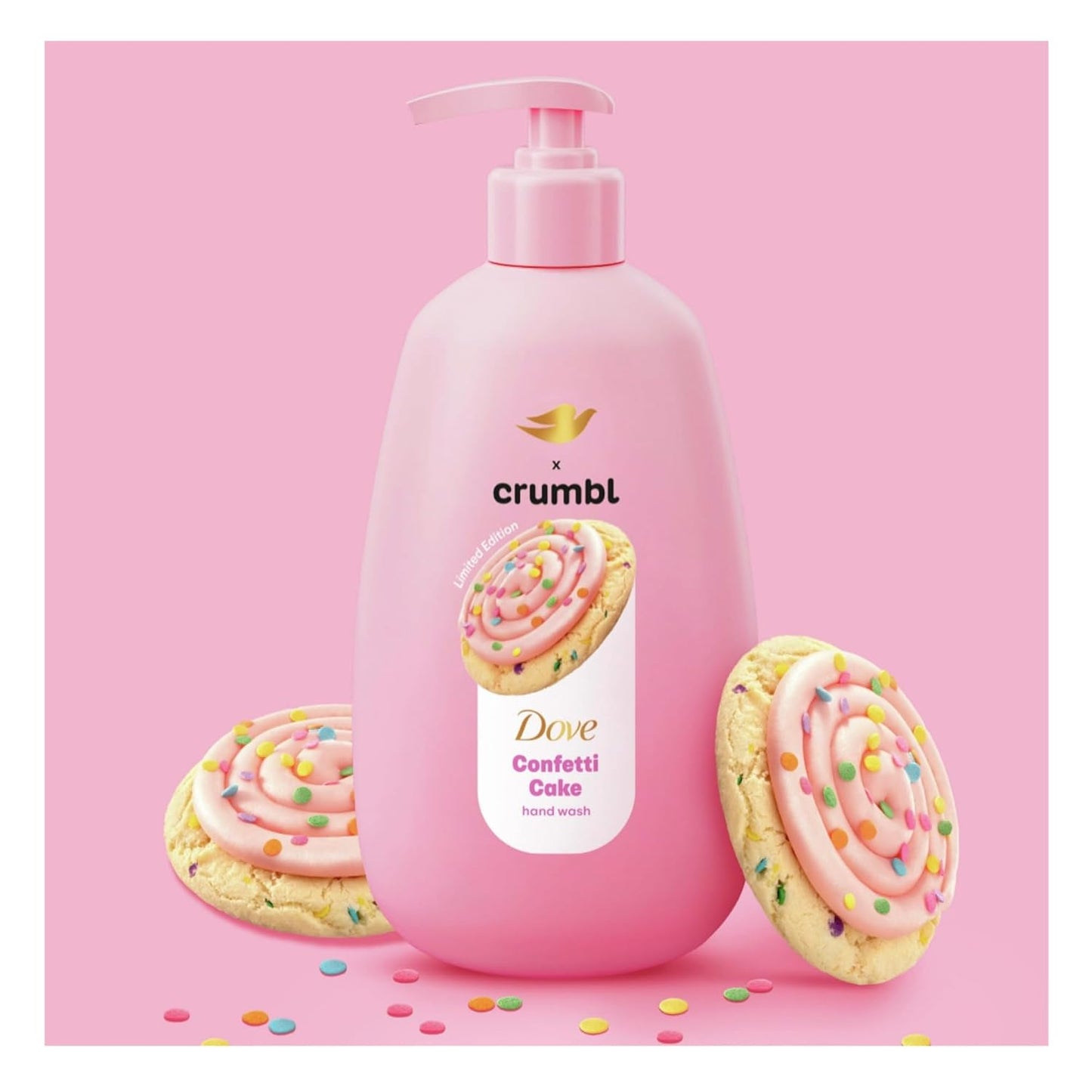 Dove X Crumbl Moisturizing Liquid Hand Wash Confetti Cake | 2-pack, of 12 oz Hand Wash with Pump | Limited Edition (Confetti Cake)