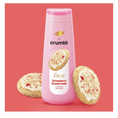 Dove Moisturizing Strawberry Crumb Cake Body Wash & Scrub Combo, 20oz Wash + 15oz Scrub, Limited Edition, Paraben & Sulfate Free, For Body, Improves Skin Texture, Moisturizes